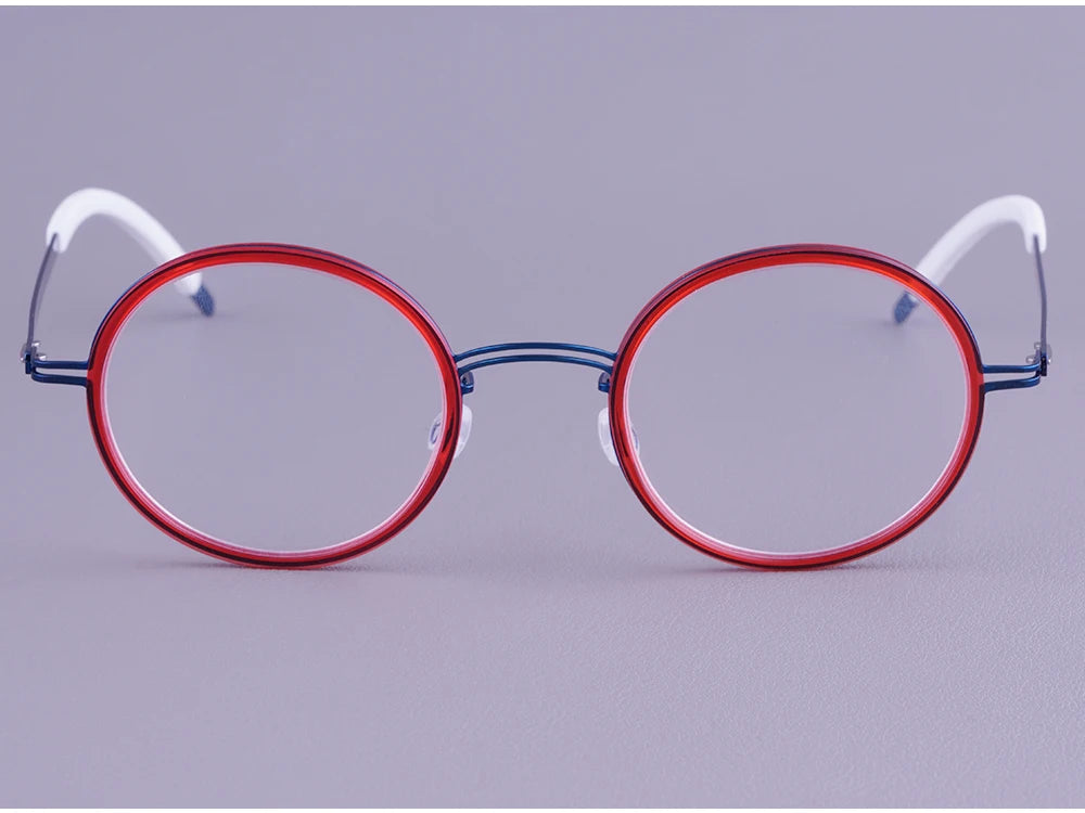 Vintage Round Titanium Acetate Eyeglasses Frame