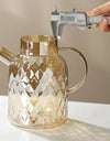 1/1.5/1.8L Amber Teapot Kettle With Bamboo Cover High Borosilicate Glass Cold Water Kettle Bottles Diamond Scented Tea Teaware