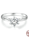 D Color VVS1 EX Moissanite Wedding Ring 1ct Round Diamond Cut Solitaire 925 Sterling Silver Promise Rings