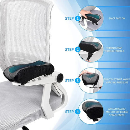 Ergonomic Armrest Pads- Office Chair Arm Rest Cover Pillow - Elbow Support Cushion for Computer, Gaming and Desk Chairs