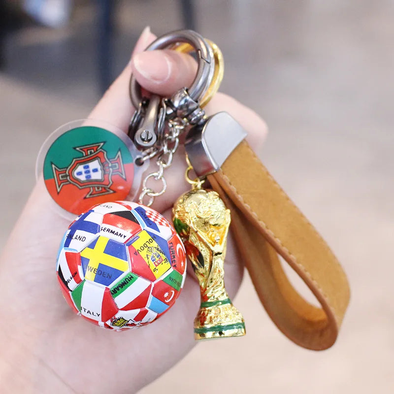 2026 Football Trophy Car Keychain Soccer Fan Bag Charm Souvenir