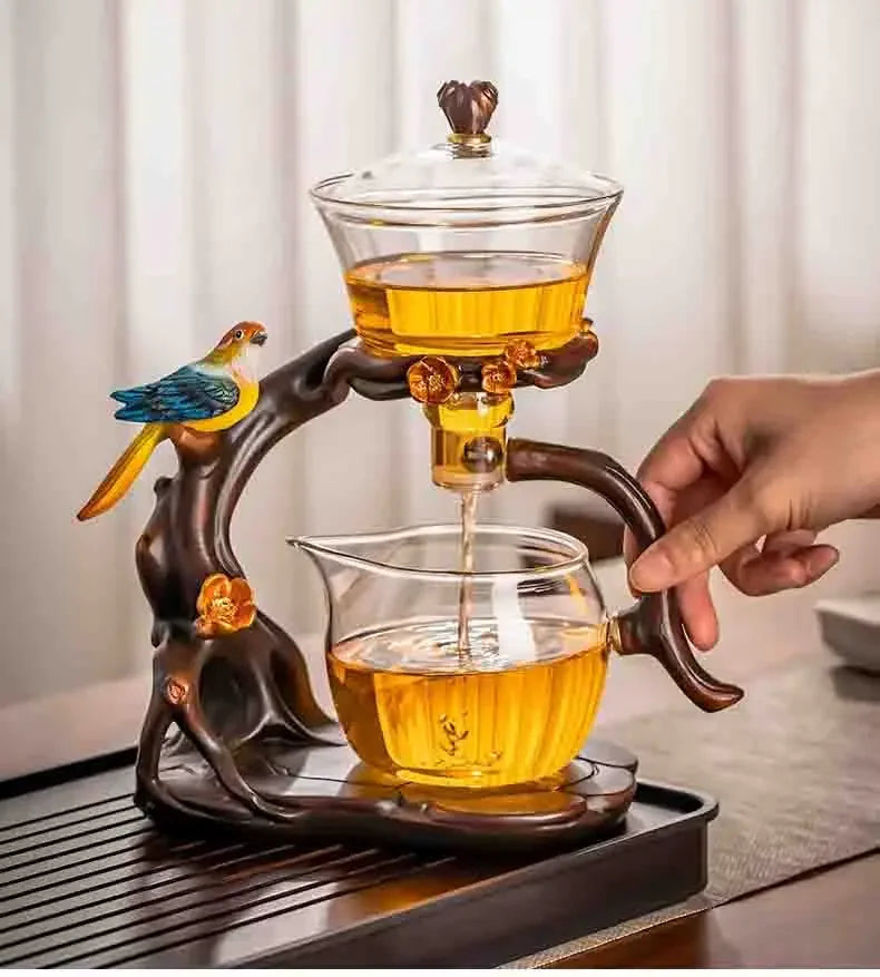 Glass automatic tea brewing new tea set home light luxury high-end  tea teapot