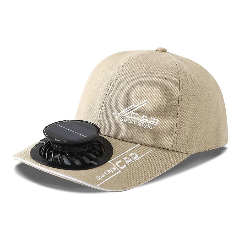 Solar Fan Baseball Cap With Rechargeable Battery