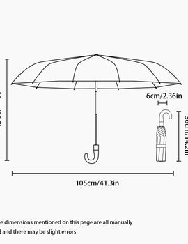 Windproof UV protection casual folding UPF50+automatic umbrella handle curved handle design, stylish design compact sun and rain