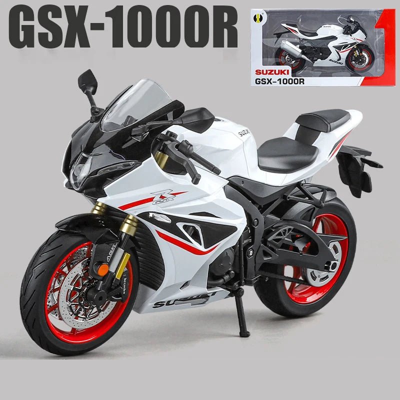 1:9 Kawasaki H2R Ninja V4S S1000RR Alloy Die Cast Motorcycle Model Toy Vehicle Carrying lights Off Road Autocycle Toys Car