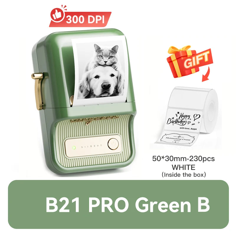 B21 / B21 Pro Thermal Label Printer, Bluetooth Wireless Sticker Maker 20–50mm, Portable Inkless Barcode Label Printer for Office & Retail