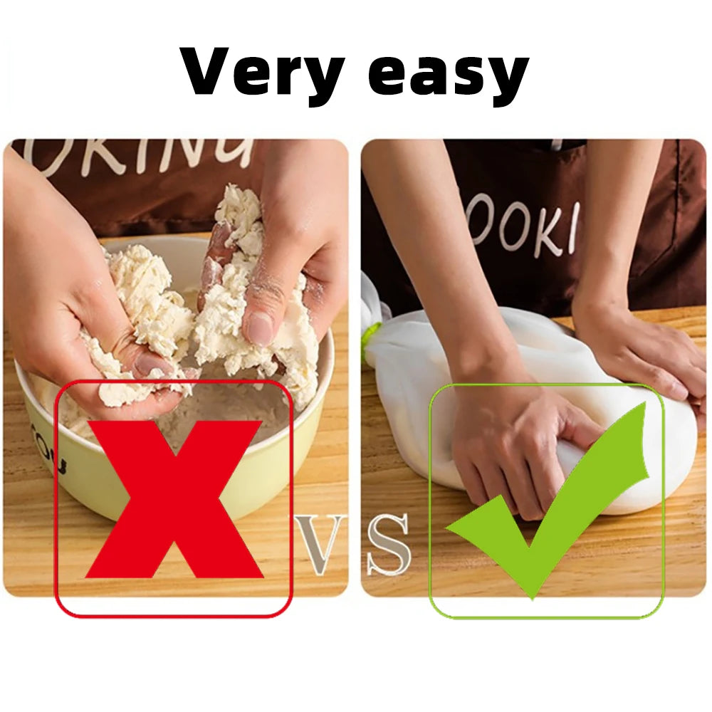 1.5KG Silicone Kneading Dough Bag Flour Mixer Bag Baking Bags Versatile Dough Mixer for Bread Pastry Pizza Kitchen Tools