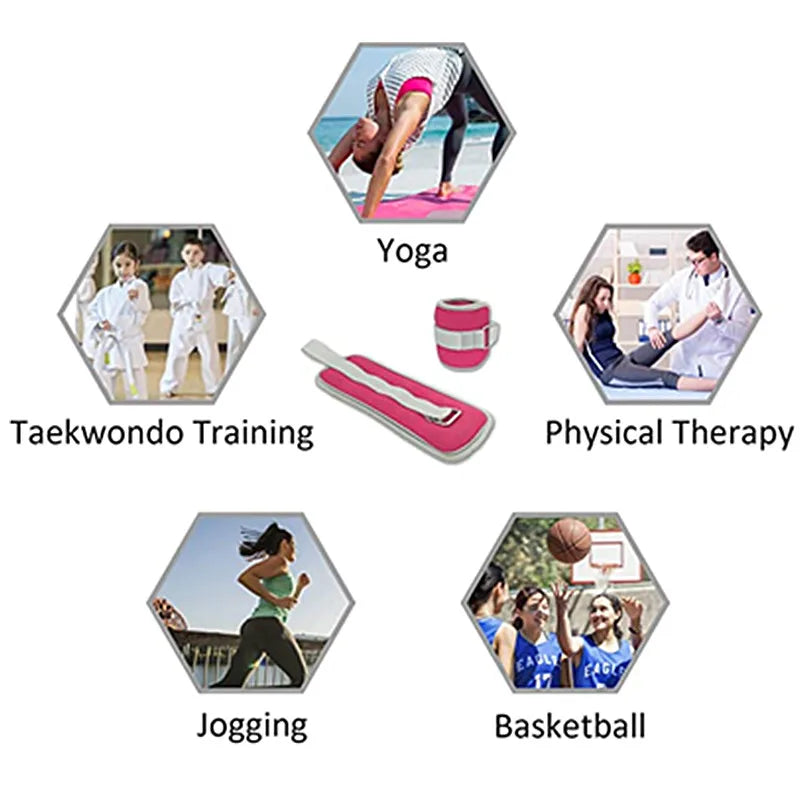 Hand Wrist Leg Arm Ankle Weights Exercise Equipment with Adjustable Straps for Walking Fitness Gym Yoga Pilates Aerobics