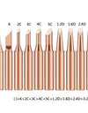 10Pcs Soldering Iron Tip Pure Copper 900M Soldering Iron Head Set Inside Hot Bare Copper Electric Soldering Iron Welding Tools