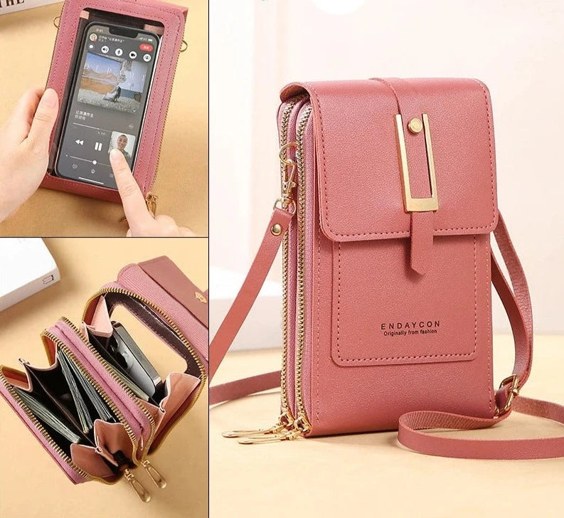 Soft Leather Shoulder Bag Touch Screen Mobile Bags Small Wallets Fashion Handbags Women Crossbody Bag Coin Purse