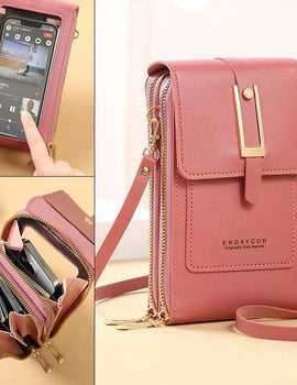 Soft Leather Shoulder Bag Touch Screen Mobile Bags Small Wallets Fashion Handbags Women Crossbody Bag Coin Purse