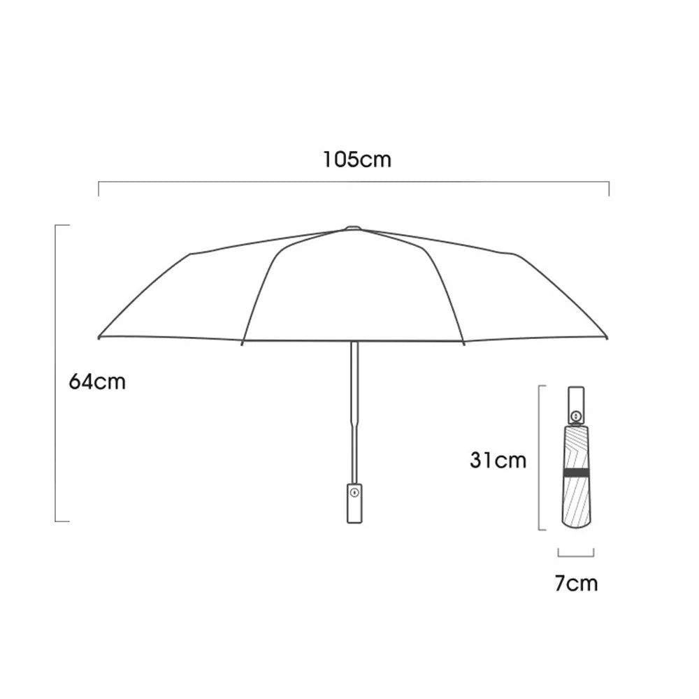 High Quality Automatic Umbrella with Metal Buckle Thickened UV Parasol Folding Umbrella Modern Rain Gear Sunshade