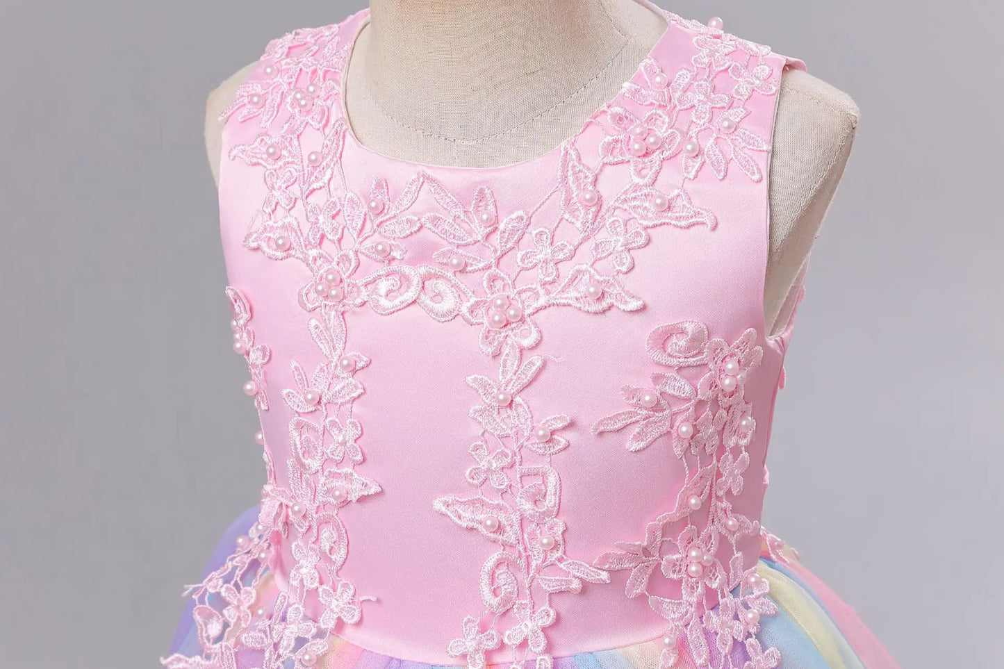 Girls Princess Ball Gown Floral Lace Tutu Dress for Flower Girl / Birthday / Pageant Wedding Party Dress