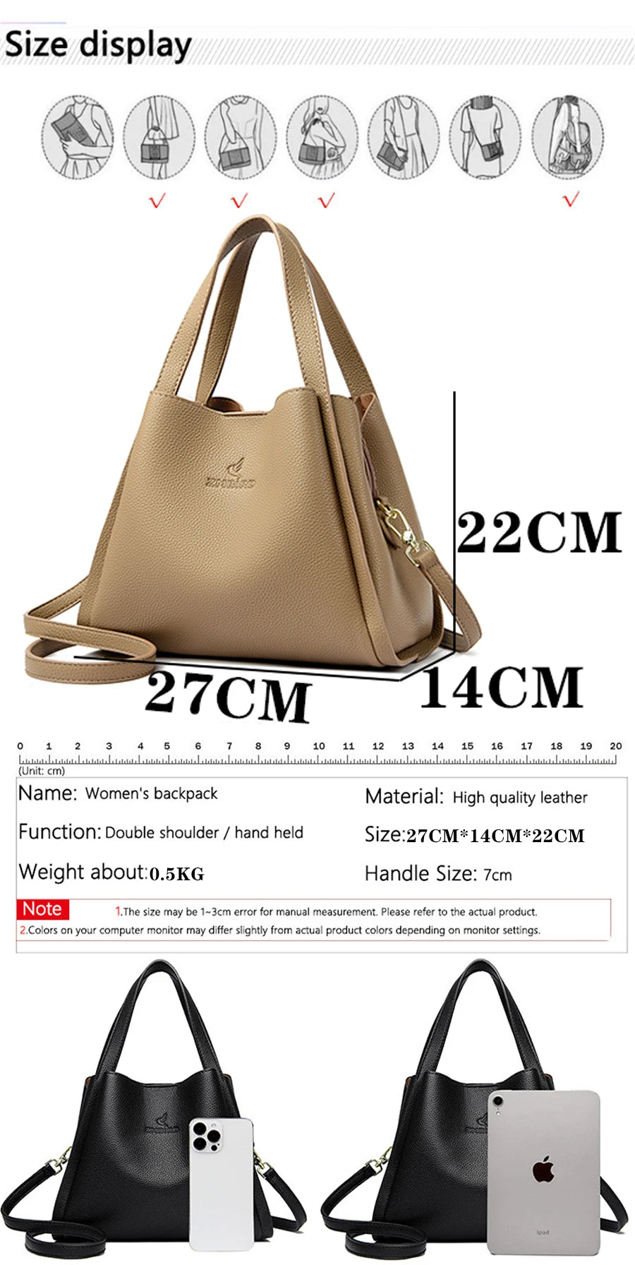 Top-handle Bag Handbags Leather Bags Ladies Shoulder Hand Bags Tote Shopping Bucket Bag