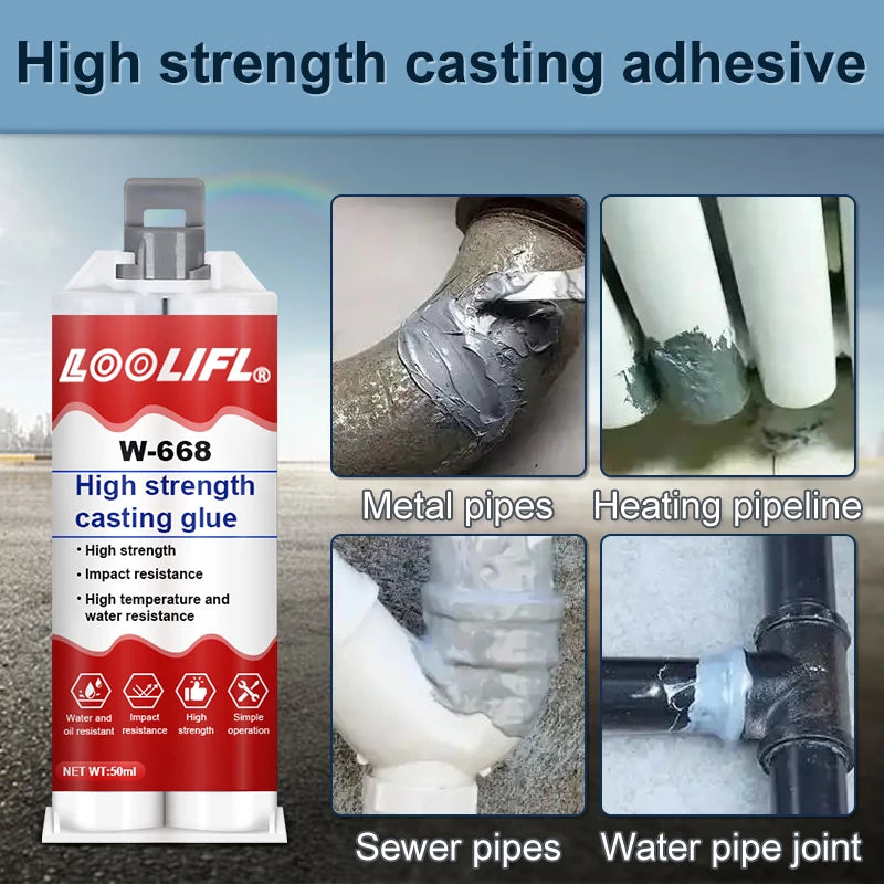 50ml Metal repair adhesive high-strength adhesive sealant welding metal adhesive strong thermal resistance casting AB adhesive