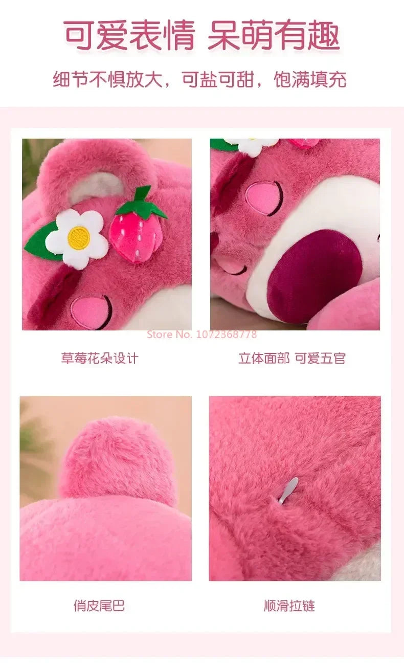Disney Kawaii Toy Story Lotso Bear Strawberry Sofa Plush Pillow Stuffed Toys  Girls Friends Festivals Birthday Gift