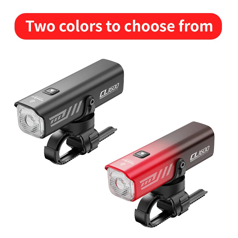 1600LM Bike Light Front Lamp Type-C Rechargeable LED 21700 5000mAh Bicycle Light Waterproof Headlight Bike Accessories