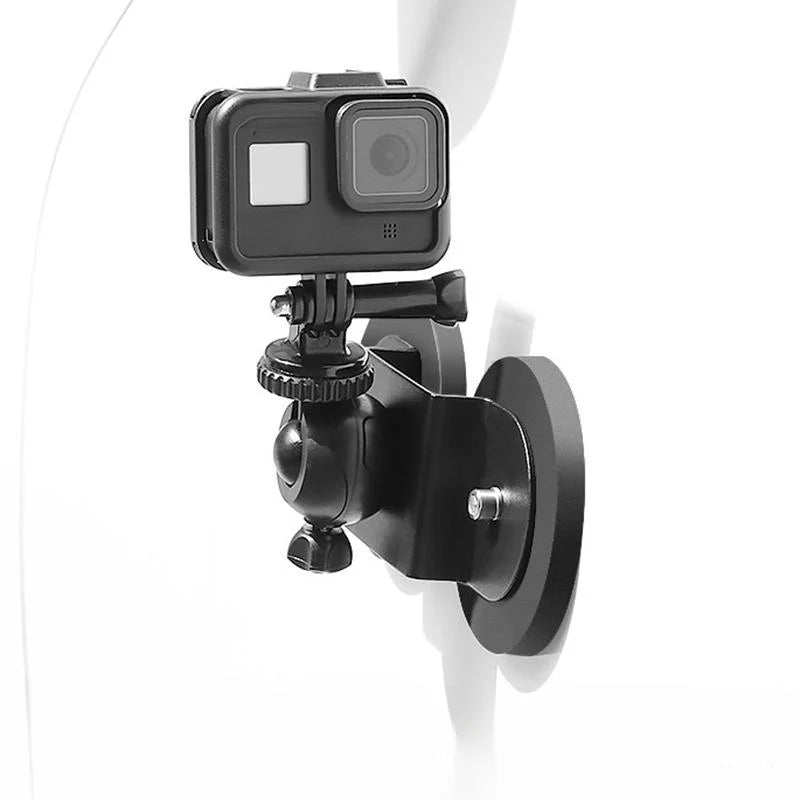 Magnetic Car Mount Stand Action Camera Holder Vacuum Suction Alloy 360 Degree Rotation