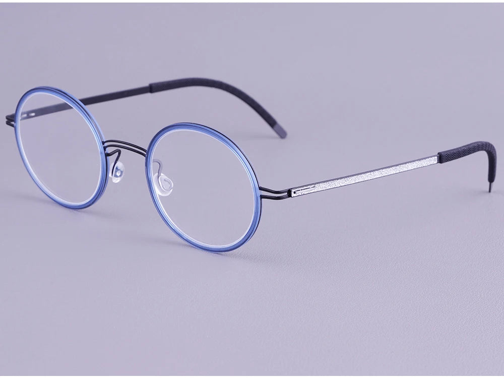 Vintage Round Titanium Acetate Eyeglasses Frame