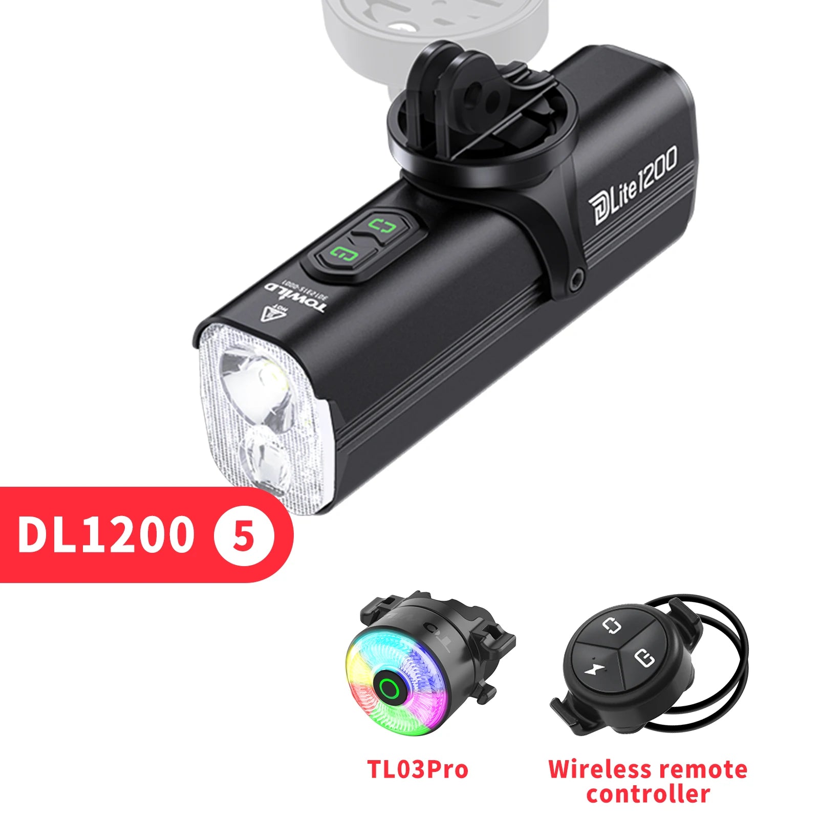 Bicycle Lights 1200LM/1800LM Focus/Flood Beam Dual Light Source LED Smart Bike Front Lights IPX6  Mtb Cycling Headlights