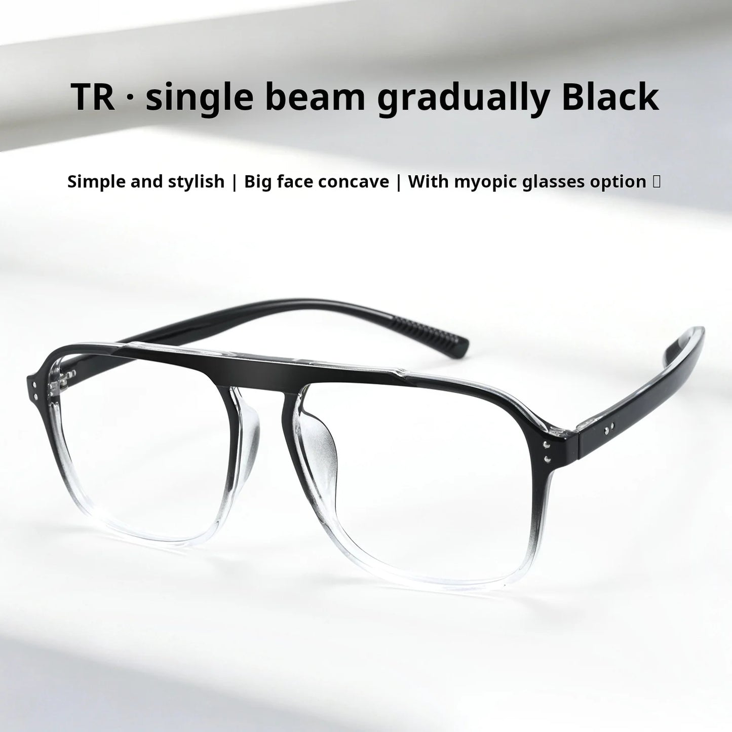 Mens Retro Pilot Double Bridge Progressive Multifocal Prescription Glasses