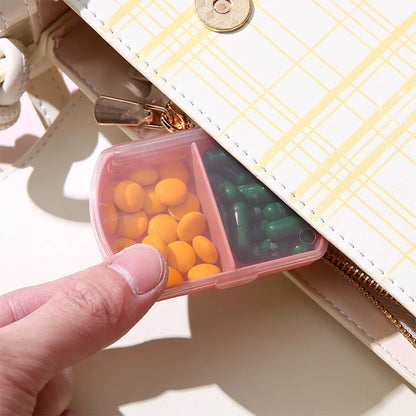 Mini Organizer Case 2 Grids Pill Box Tablet Pill Case Dispenser Medicine Boxes Dispensing Medical Kit