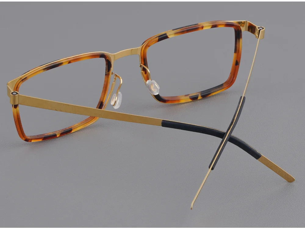 Rectangle Titanium Screwless Business Eyeglasses Frame