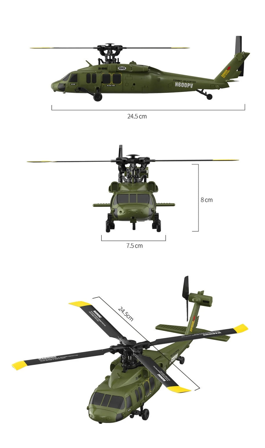 Remote Control Military Helicopter With Optical Flow Positioning