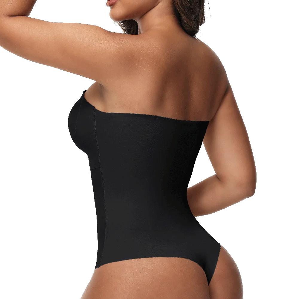 Strapless Thong Bodysuit for Women – Plus Size Tummy Control Shapewear