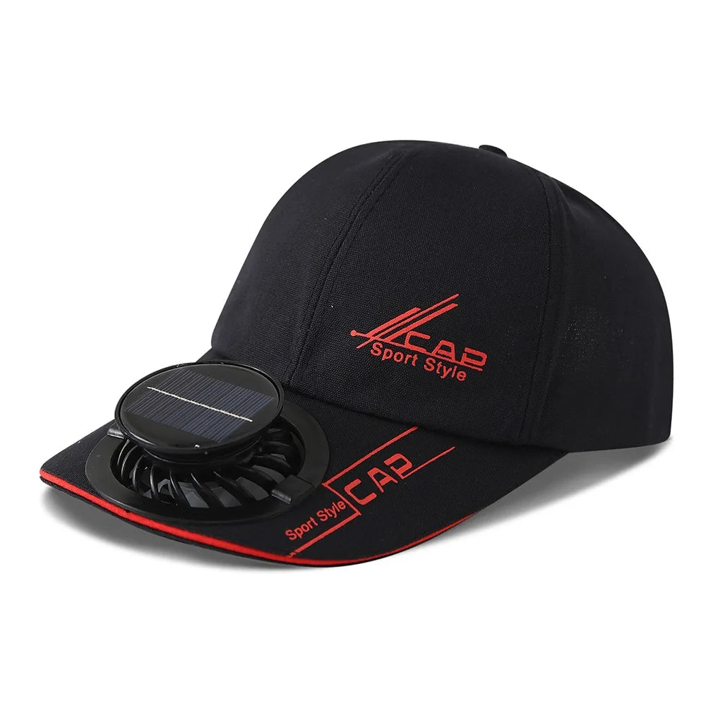 Solar Fan Baseball Cap With Rechargeable Battery