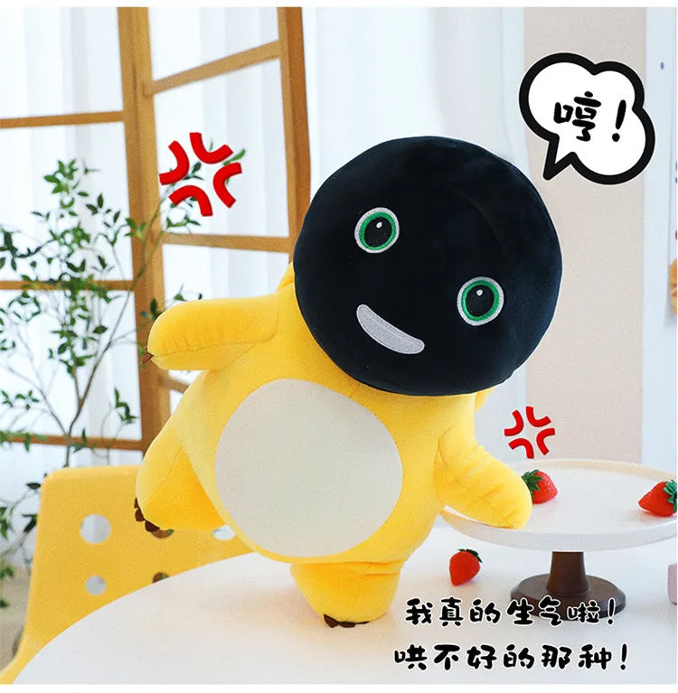 50cm Kawaii Plush Nai Long Stuffed Doll Black Face Baby Dragon Cute Smiling Funny Mask Toy Kids Birthday Xmas Gift for Girls