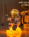 Mini Micro Rocket Building Blocks Space Moon Satellite Astronaut Diamond Bricks Constructor Toys for Children Gifts LED Light