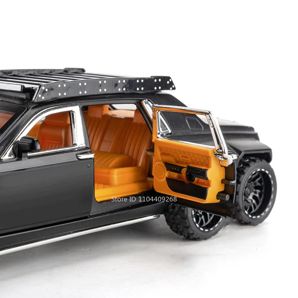 1:32 Scale Rolls-Royce Phantom 6x6 Wraith Car Model Toy Diecast Metal Alloy Off-Road Vehicle Models Sound Light Gifts