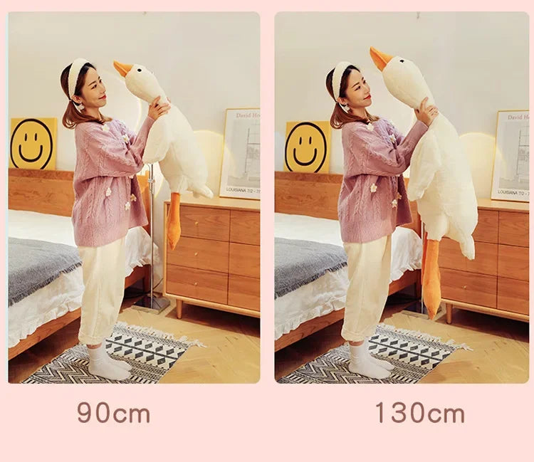 50-160cm Big White Goose Plush Toy Giant Duck Doll Soft Stuffed Animal Goose Sleeping Pillow Sofa Cushion Birthday Gift for Kids