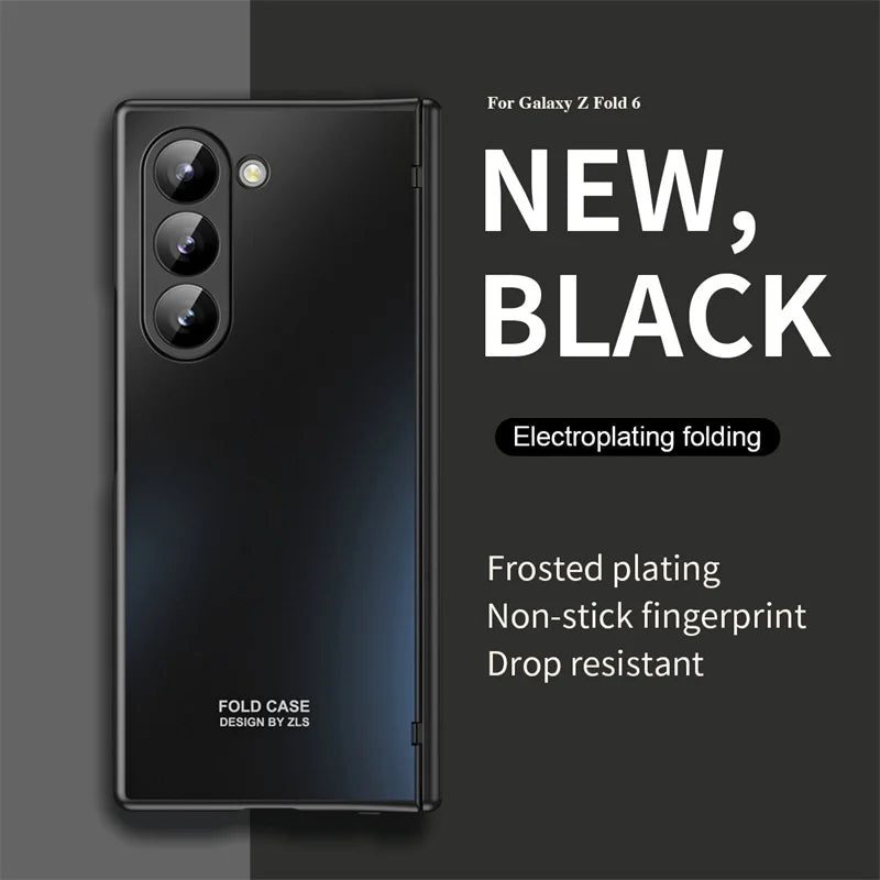 Anti-Shock Frosted Plating Full Body Case for Samsung Galaxy Z Fold 4 Fold4 Fold5 Fold3 Fold 5 3 2 5G fold2 Screen Glass film ﻿
