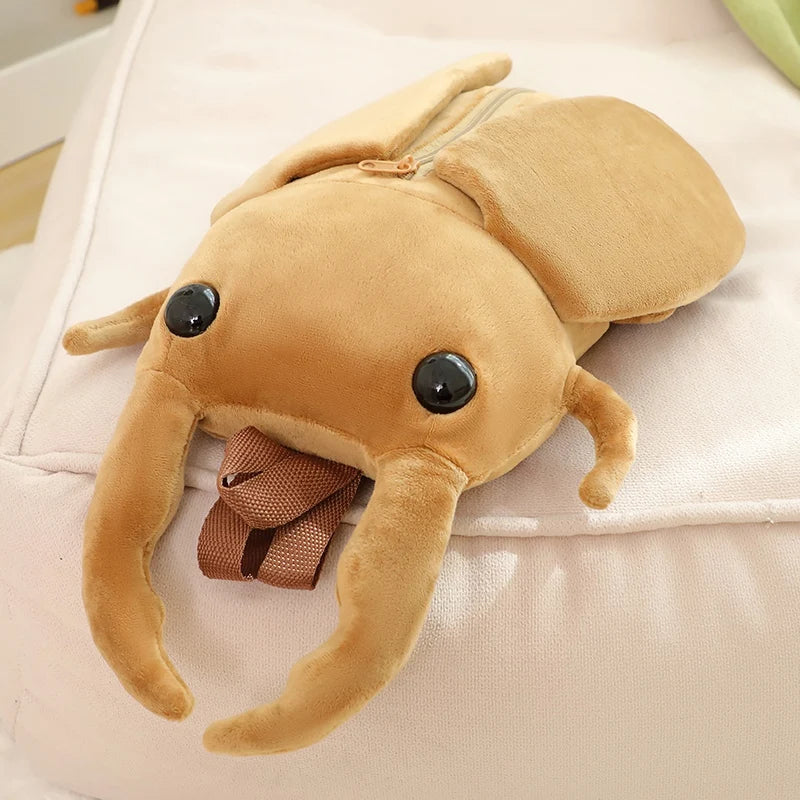 Creative Beetle Plush Backpack Soft Insect Stuffed Bag