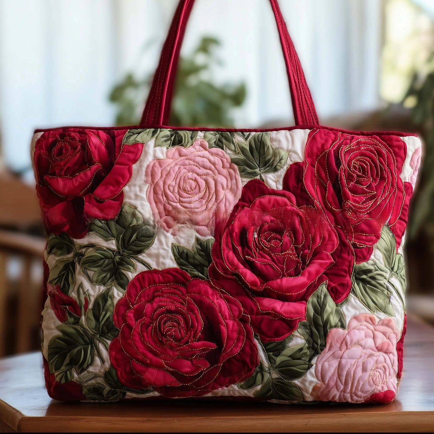 Scenic Print Quilted Travel Duffle Bag Multi Function Sports Tote
