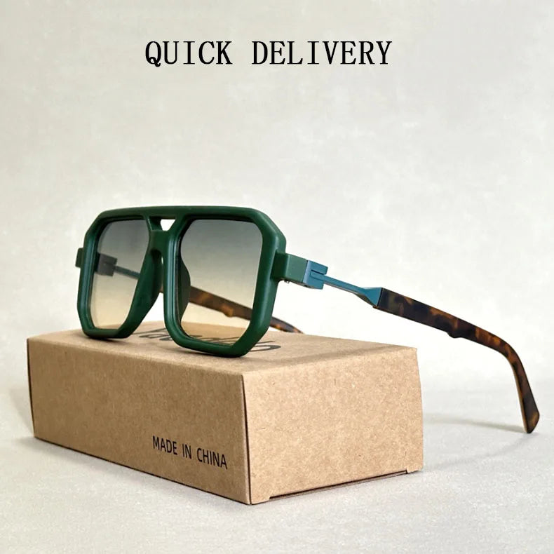 Vintage Square Sunglasses With UV400 Protection