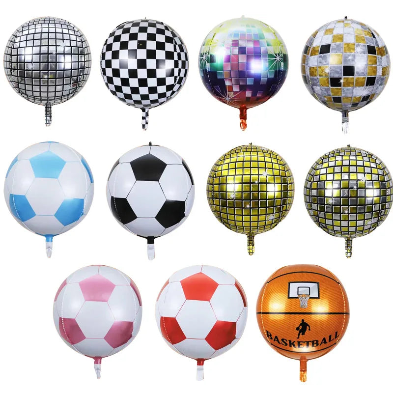 5 Pcs 22 Inch 4D Disco Retro Rock Ballroom Metal Balloons Wedding Birthday Decoration Baby Shower Helium Balloons Party Supplies