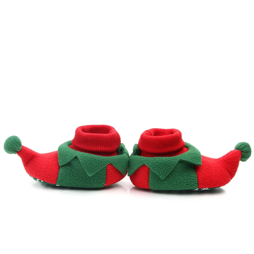 Shoes for Winter Christmas  Shoes Cute Santa for Boys and Girls 11CM/12CM/13CM 0-12 Months Warm Lining Inside Soft