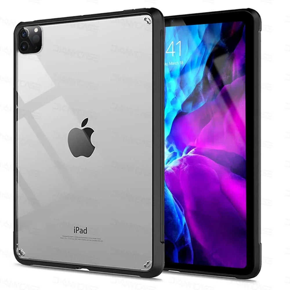 For iPad Pro 11 Case 10.2 9/8/7th Generation 9.7 5/6th Air 4/5 10.9 10.5 10th 10.9 mini 4 5 6 Silicon Transparent Cover Funda
