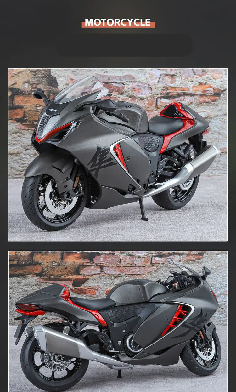 Diecast Suzuki Hayabusa GSX1300R Motorcycle Model 1 to 9 Scale