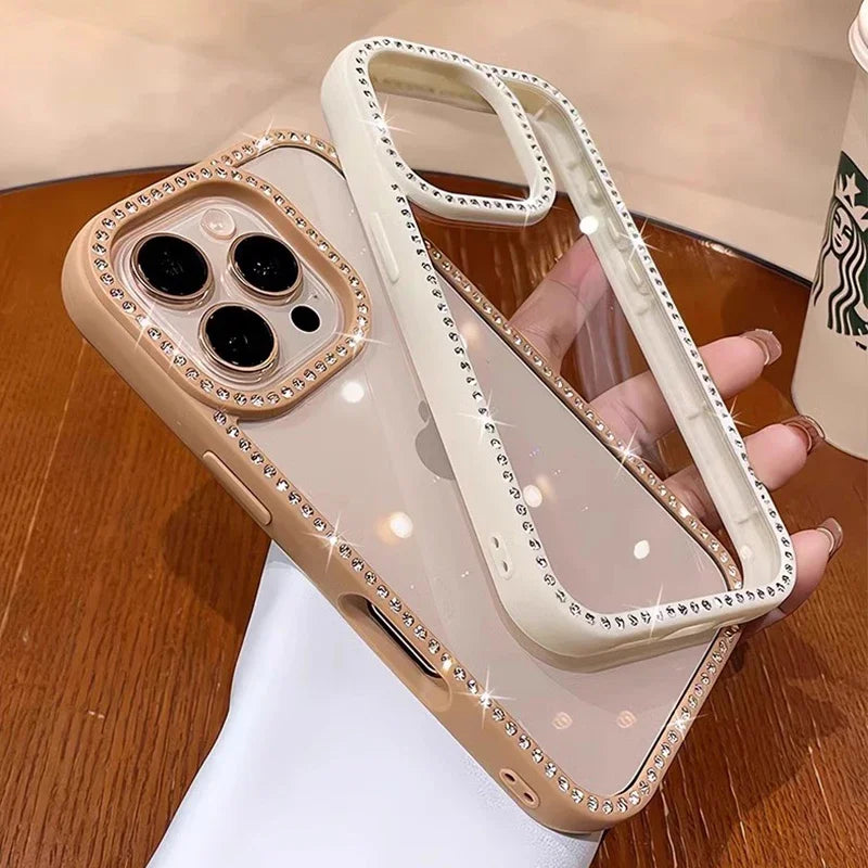 Luxury Bling Rhinestone Diamond Phone Case For iPhone 17 16 Pro Max Cases iPhone 15 14 Air Shockproof Cover