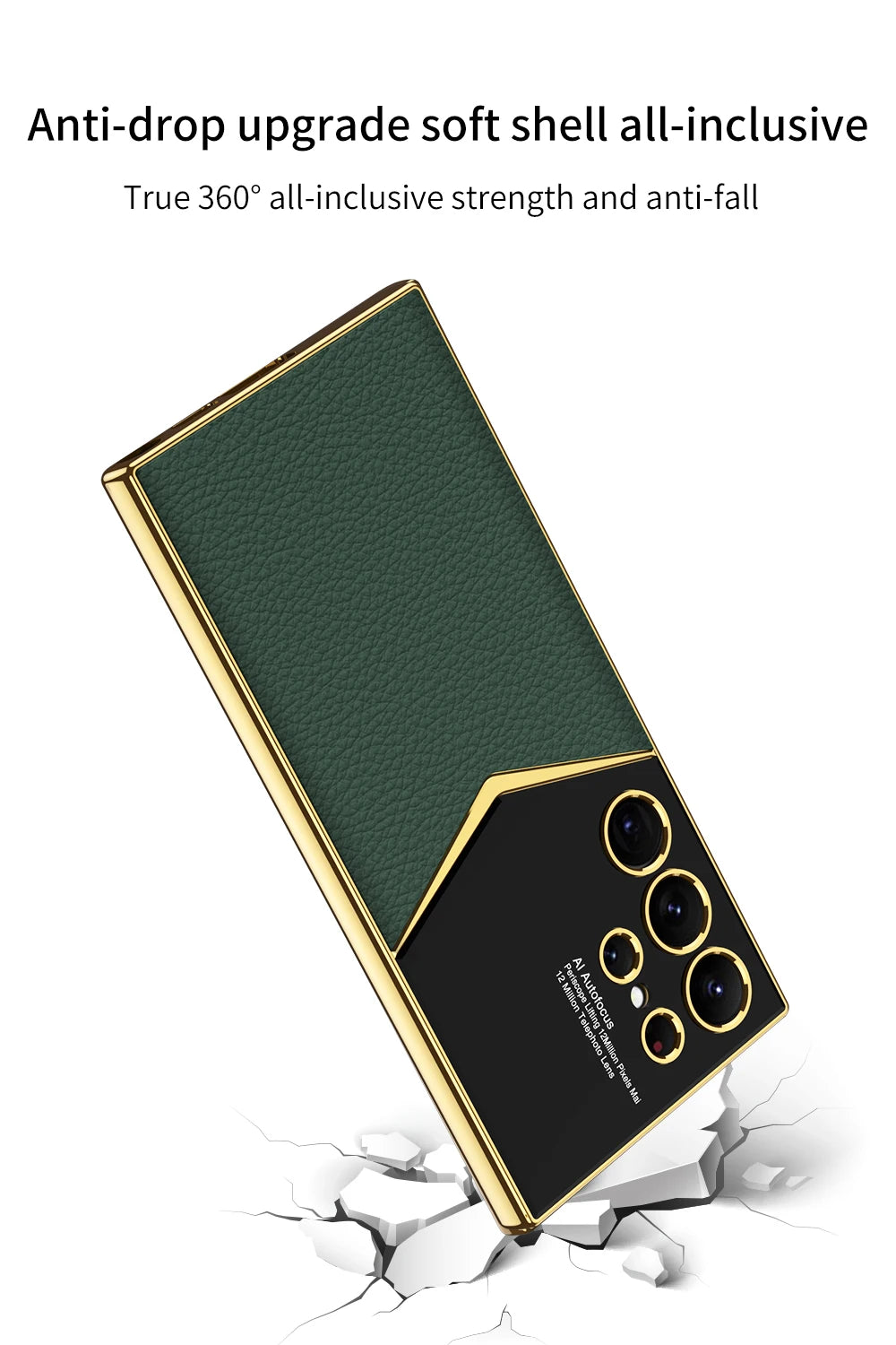 Electroplated Leather Shockproof Case for Samsung Galaxy S26 / S25 / S24 Ultra – Full Coverage Soft Silicone Protective Back Cover with Card Holder