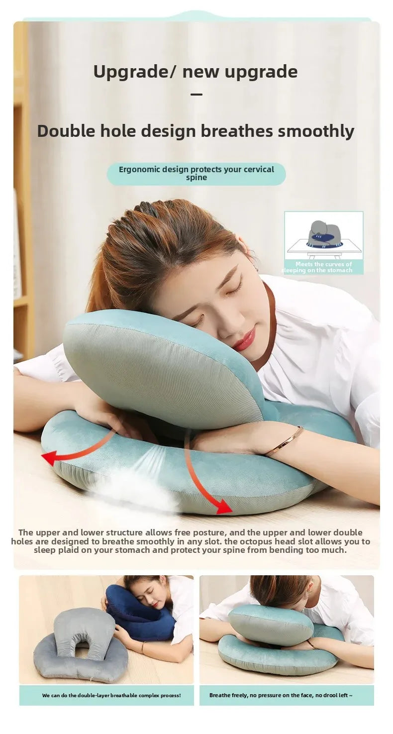 Officer Ice Silk Nap Pillow Pillow Style Summer Student Face down Sleep Pillow Office Nap Aid Soft Comfortable Home Goods