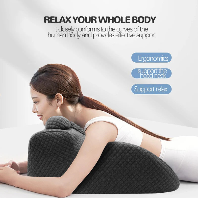 Ergonomic Wedge Prone Pillow,Multi-Functional Bed Pillow,Reading Pillow,Ideal for Bed Breaks,Massage,Reading,Back Support
