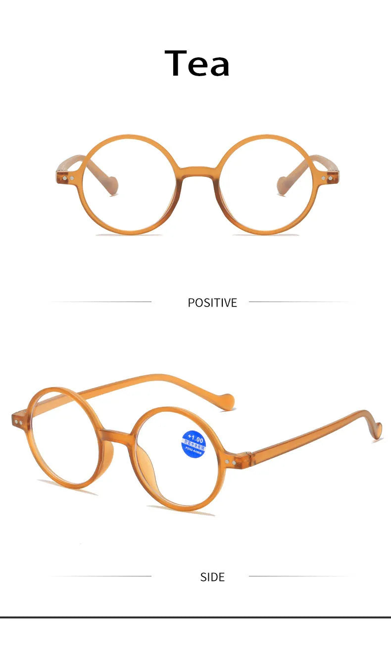 Fashion Reading Glasses Clear Lens Vintage Round Eyewear Hyperopia Presbyopia Reading Eyeglasses +1.0 +1.5 +2.0 +2.5