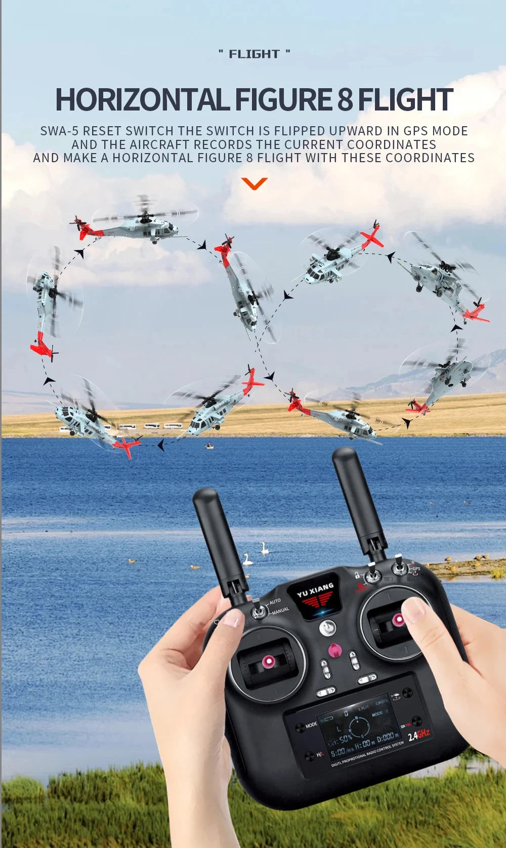 Remote Control Naval Military Helicopter With GPS Positioning