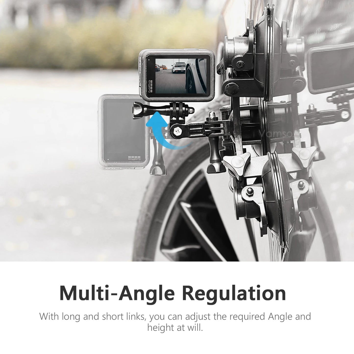 9CM Removable Tri Angle Suction Cup Mount for Go Pro Hero 11 10 9 8 for Insta360 X3 One X2 DJI Action Gopro Accessories