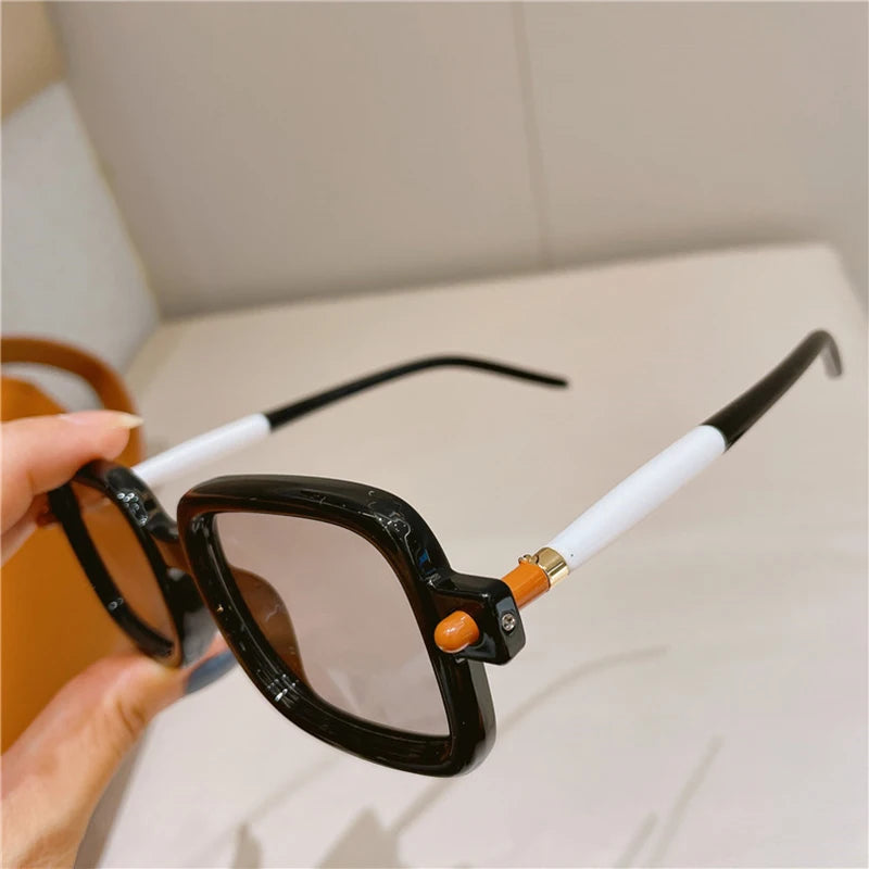 Retro Square Sunglasses With UV400 Protection